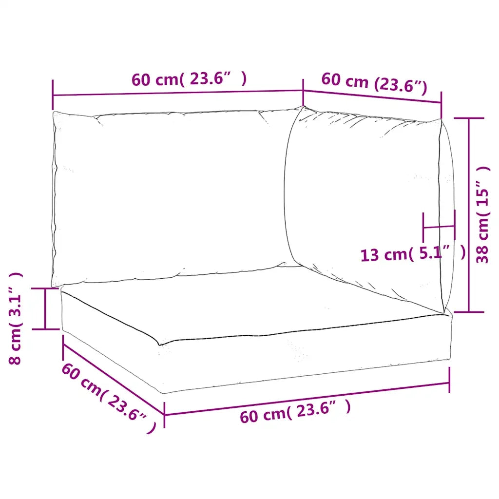 Cuscini per Pallet 3 pz Rosa in Tessuto Oxford 361790