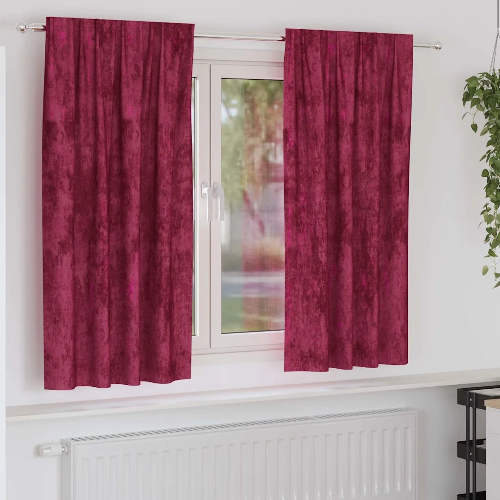 Tende in Velluto 2 pcs Rosso vino 175 x 140 cm Velluto 4107679