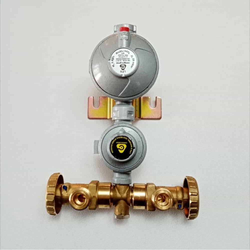 Mini centralina doppio stadio per due bombole gas gpl per caldaia e scaldabagno