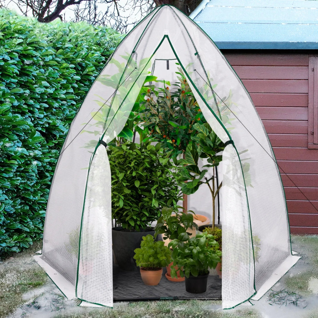 IDMarket - Serra invernale per balconi e terrazze, a forma di maxi-cupola 250 x 250 x 200 cm
