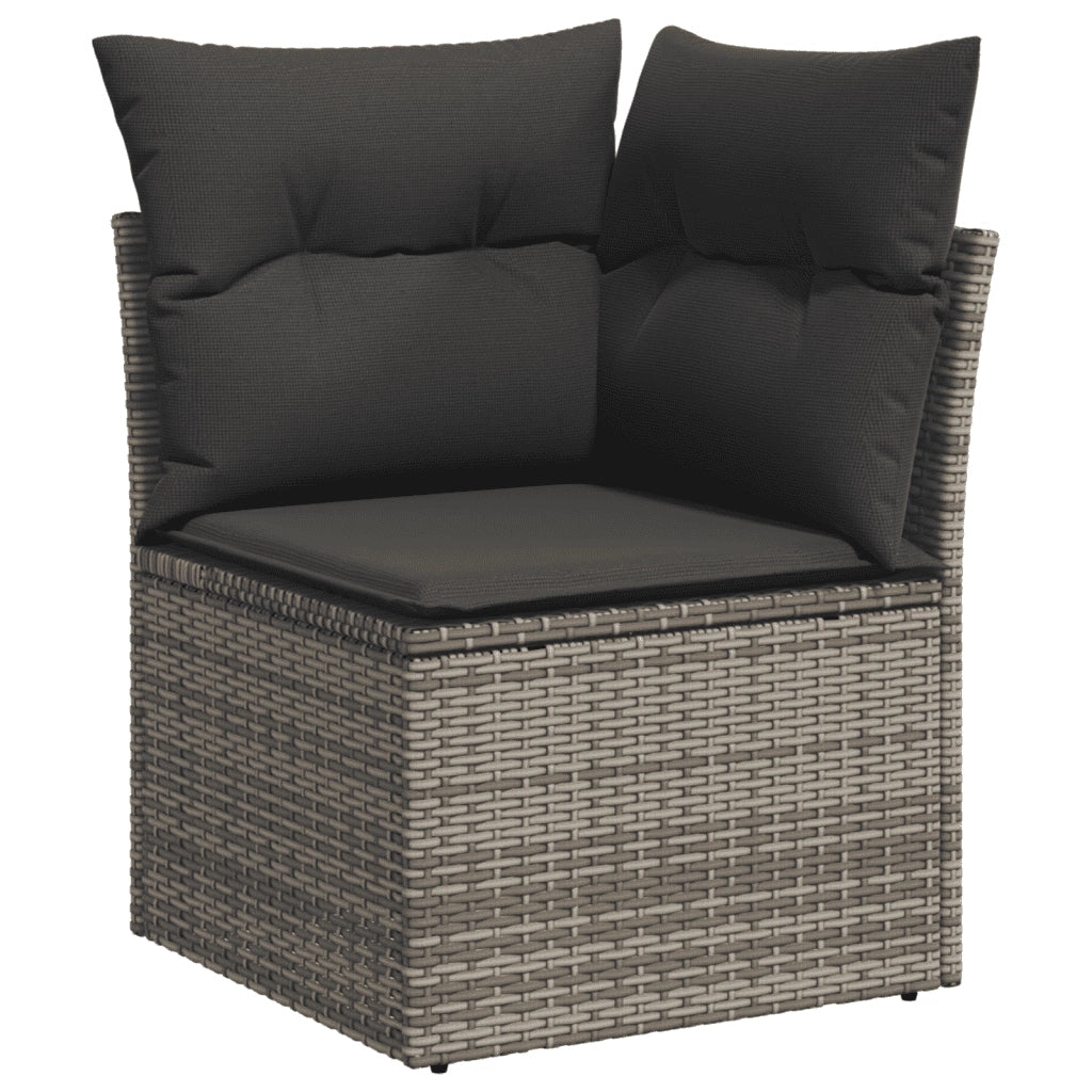 Set Divano da Giardino 10 pz con Cuscini Grigio in Polyrattan 3217800