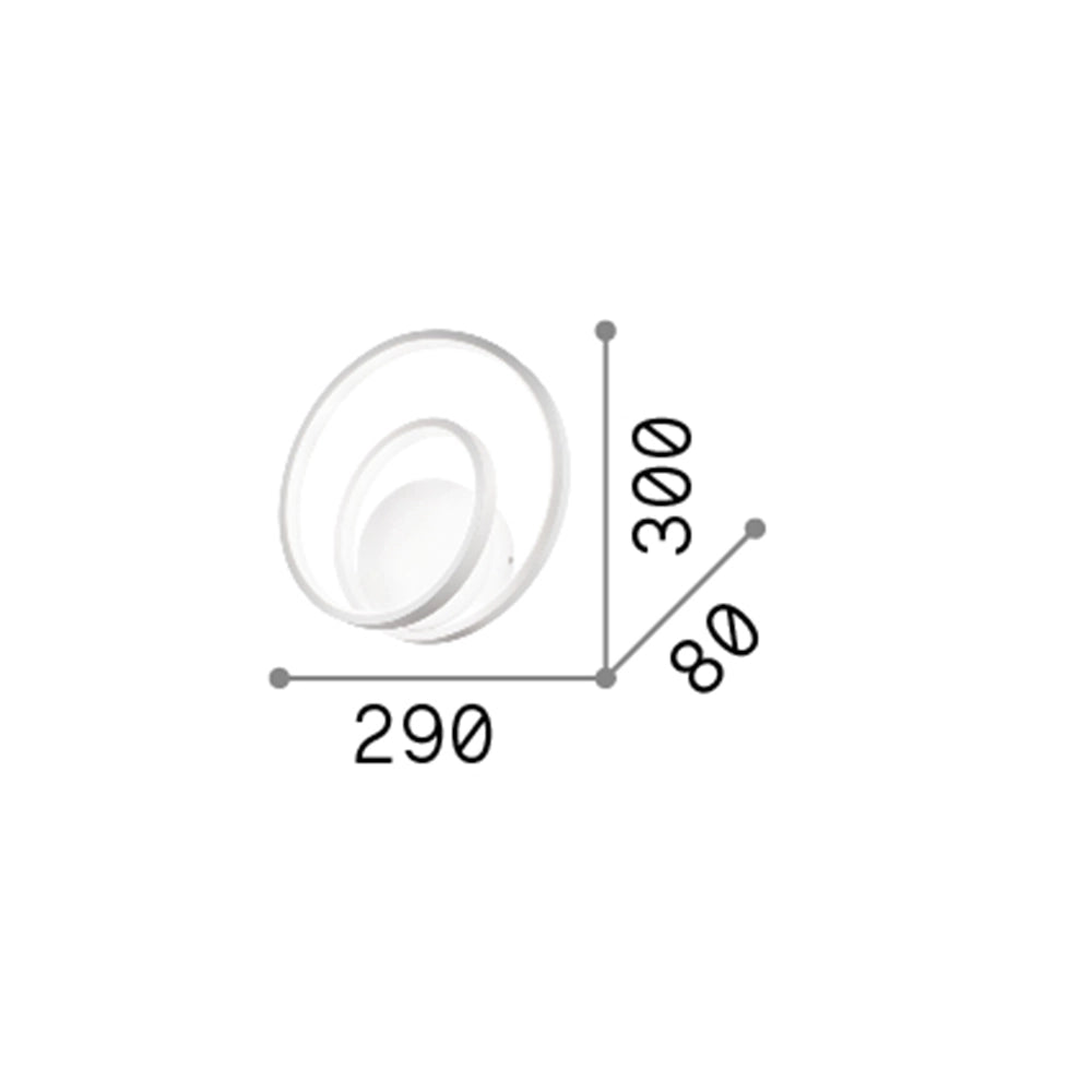 Applique Moderna Dali Oz Metallo Bianco Led 28W 3000K Luce Calda