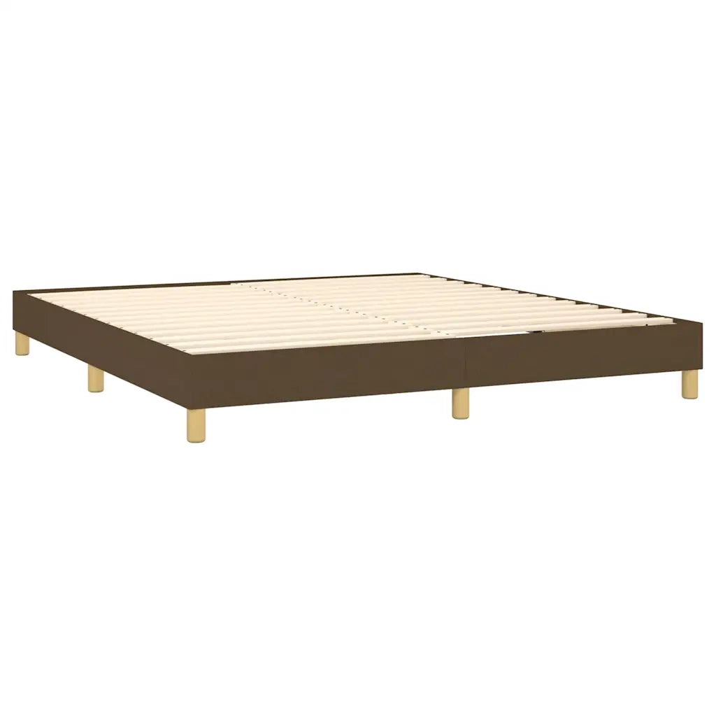 Letto a Molle Materasso e LED Marrone Scuro 160x200 cm Tessuto 3133568