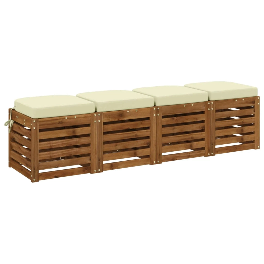 Cuscini per sedile a 4 pezzi SOEST 4 pz 100% Poliestere Crema 945200