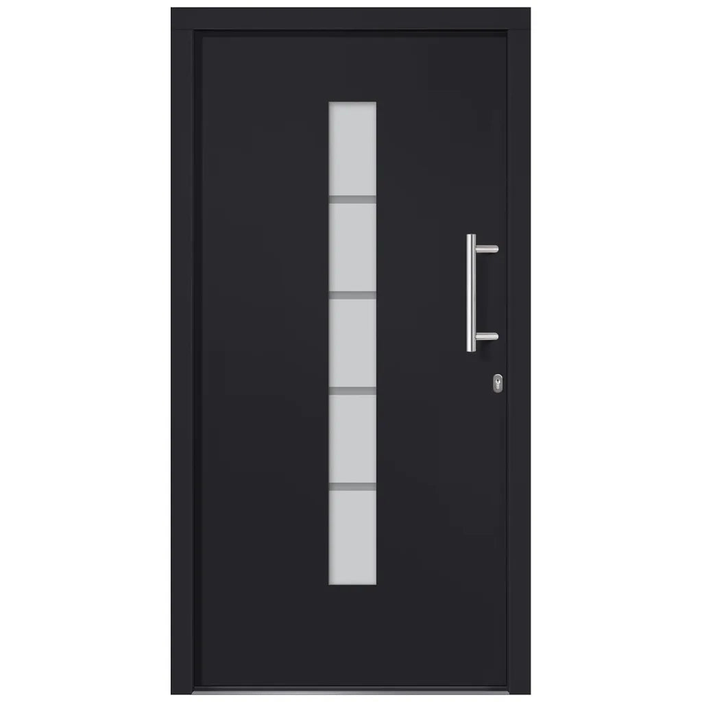 Porta d'Ingresso in Alluminio e PVC Antracite 100x200 cm