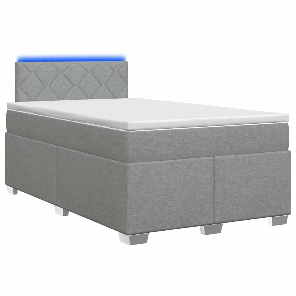 Letto con Box Spring, Materasso e LED Grigio Chiaro Tessuto 3451924
