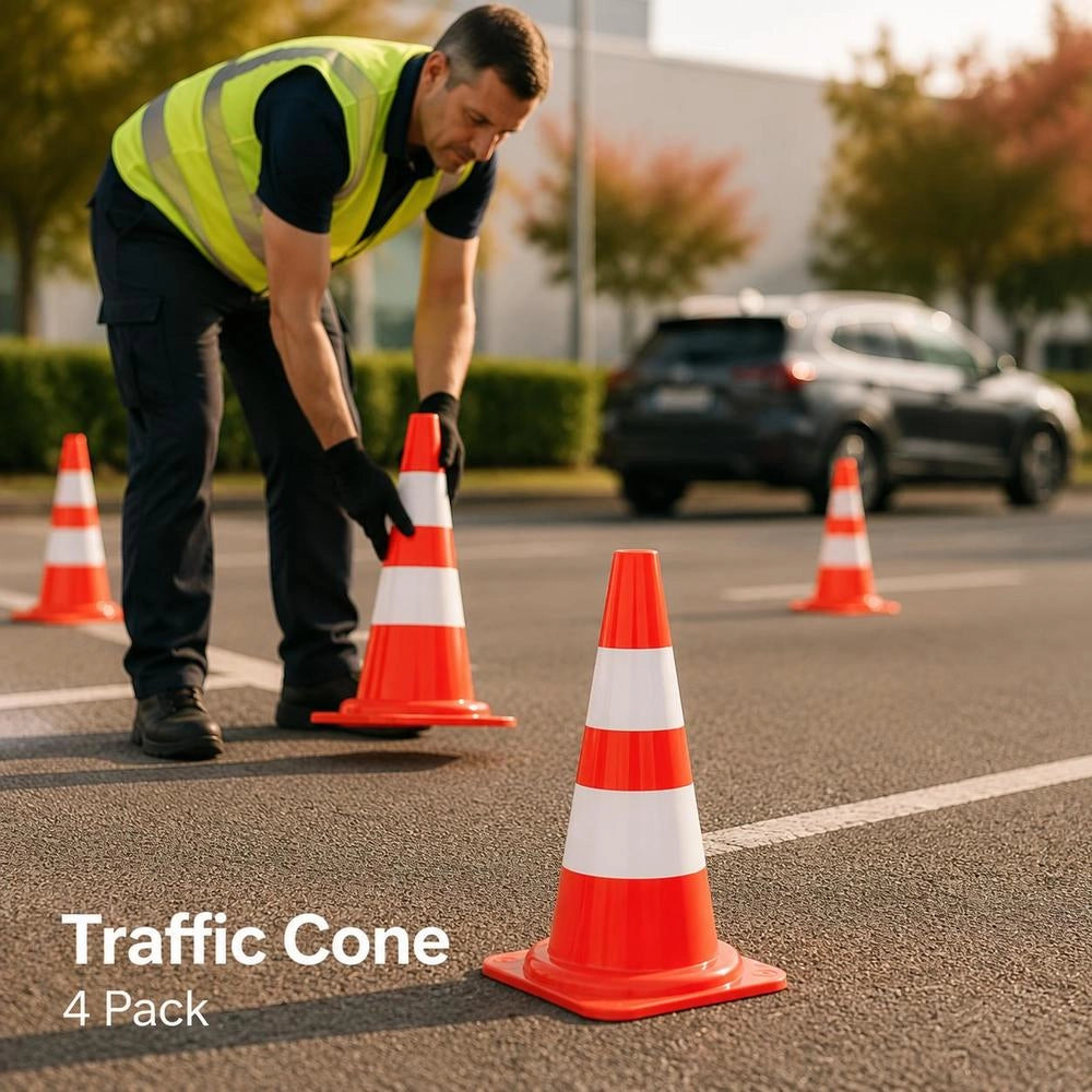 Reflective Traffic Cones, 20 Pieces, Red And White, 50 Cm