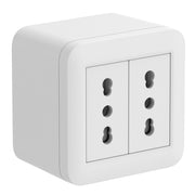 CONTENITORE 'FIXA' n.2 prese bipasso - col.bianco - ELECTRALINE