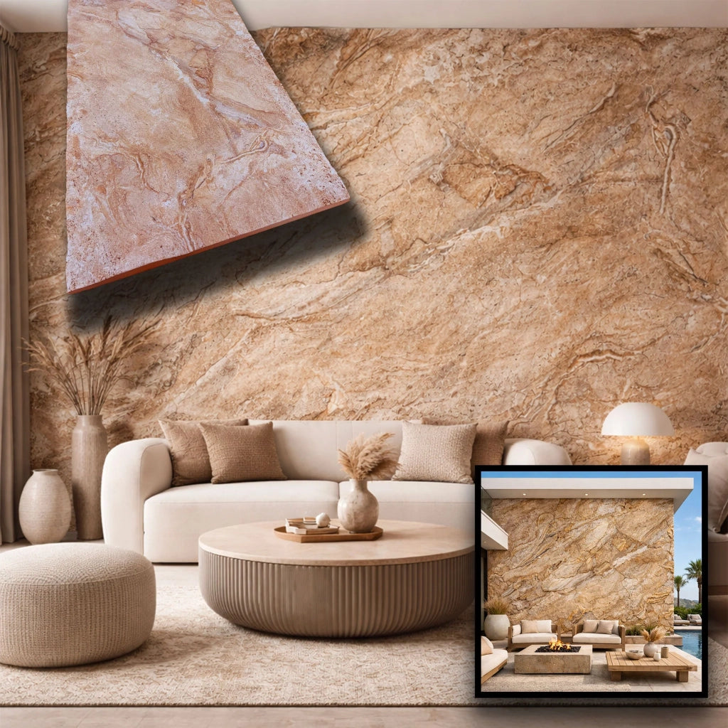 CAPPOTTO esterno - interno isolante in STYROFOAM 3D spess. 2,5cm (120x50cm) con resine e malta Argilla grezza