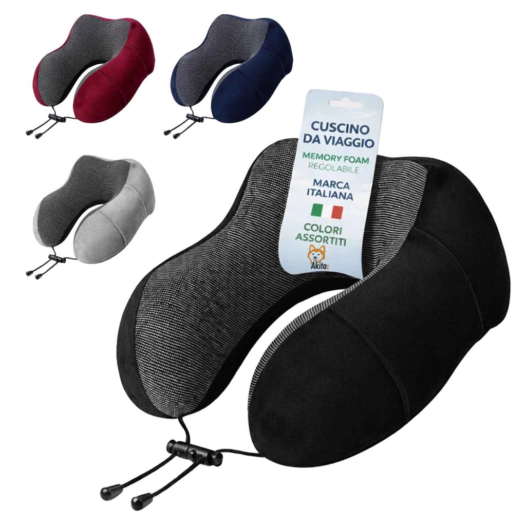 Akitaink Cuscino Viaggio Memory Foam Regolabile