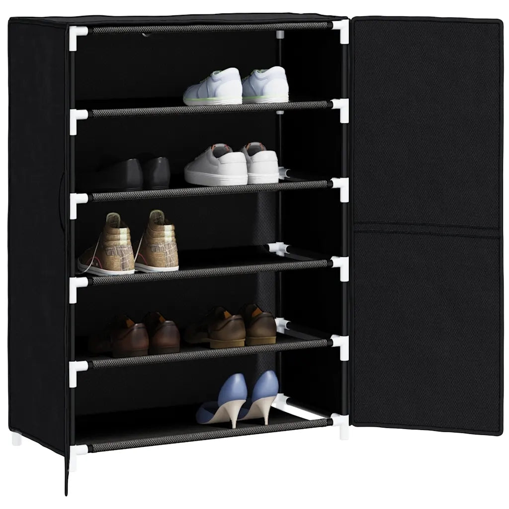 Scarpiera | Mobile per scarpe Nera 60x28x90 cm Tessuto