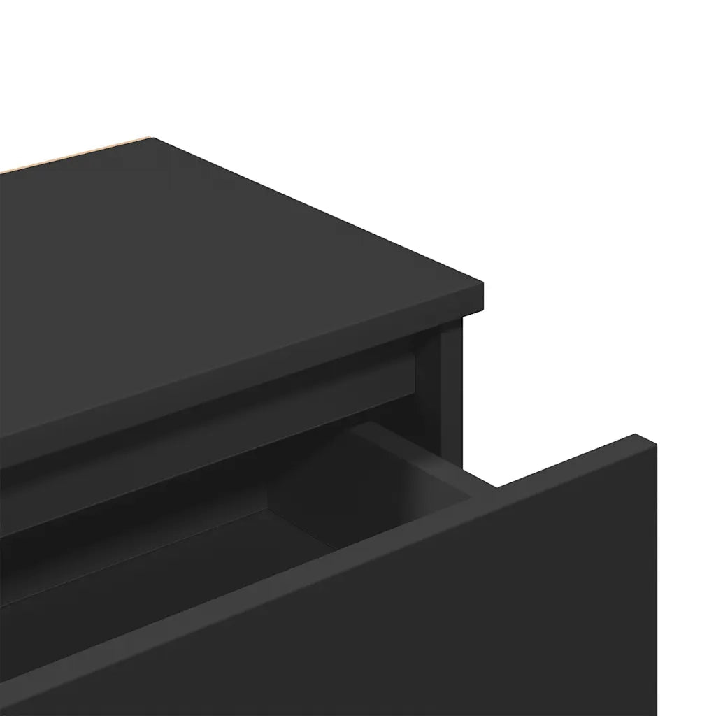 Comodino Nero 40x30x39 cm in Legno Multistrato 803445