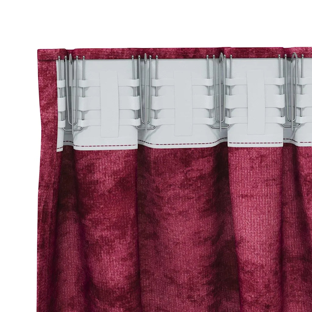 Tende in Velluto 2 pcs Rosso Vino 260 x 140 cm Velluto 4107682