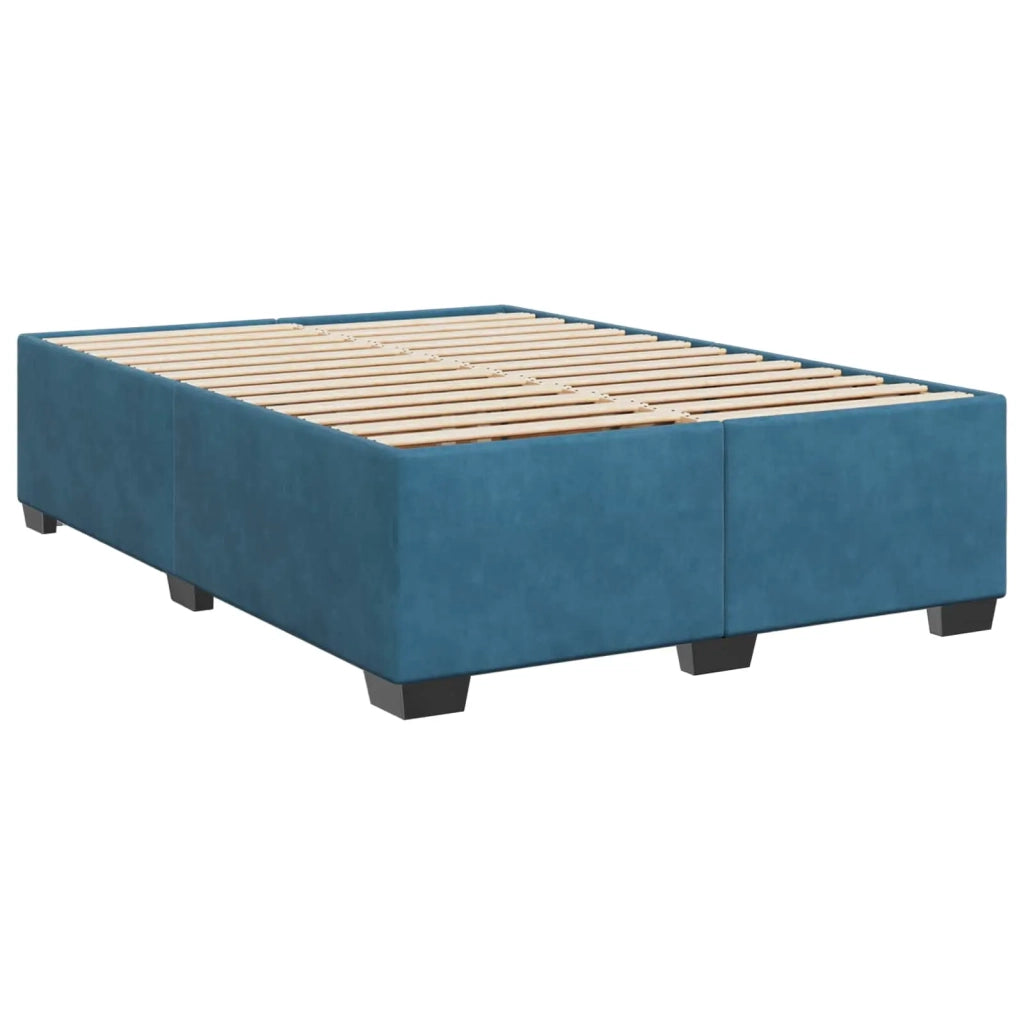 Letto con Box Spring, Materasso e LED Blu 140 x 200 cm Velluto 3452202