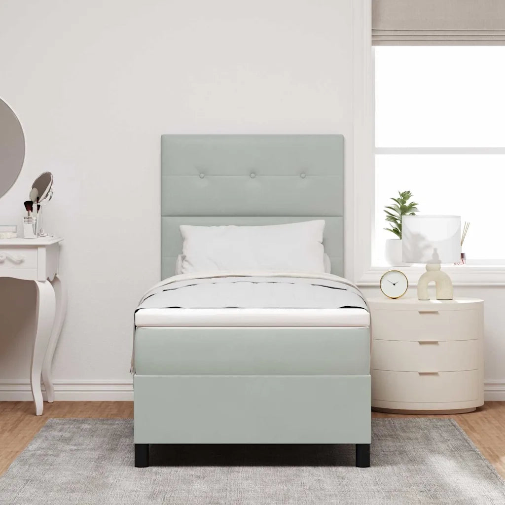 Letto a molle con materasso Grigio chiaro 80 x 200 cm Velluto 3339794
