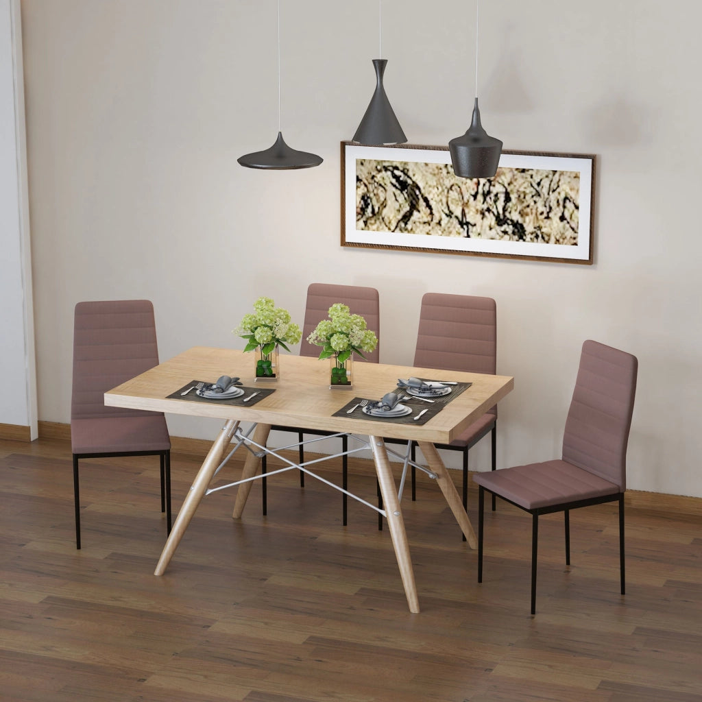 Set 4 Sedie 41x50x97 cm in Tessuto Cachi