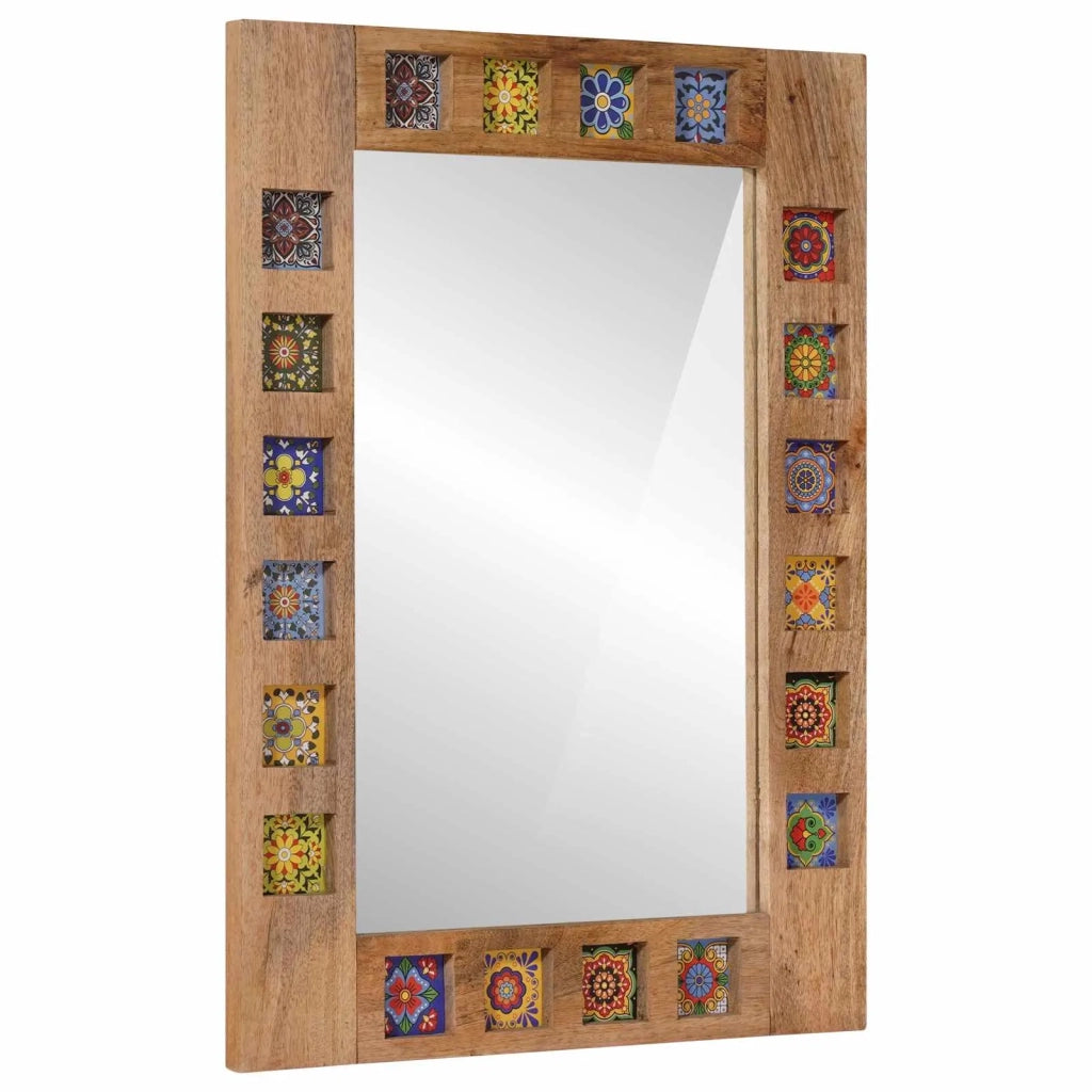 Specchio da bagno con archiviazione Naturale 50 x 70 x 3 cm 4018291