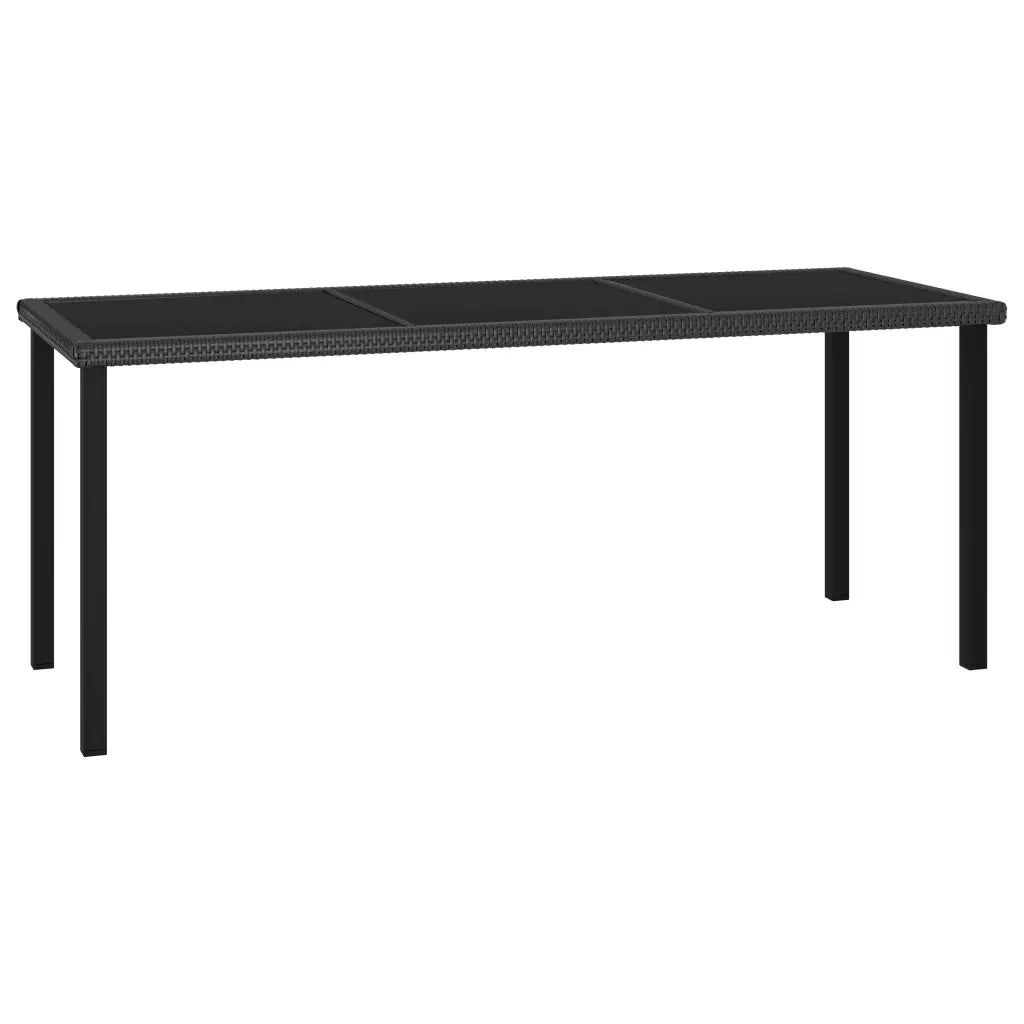 Set da Pranzo da Giardino 7 pz in Polyrattan Nero 3065709