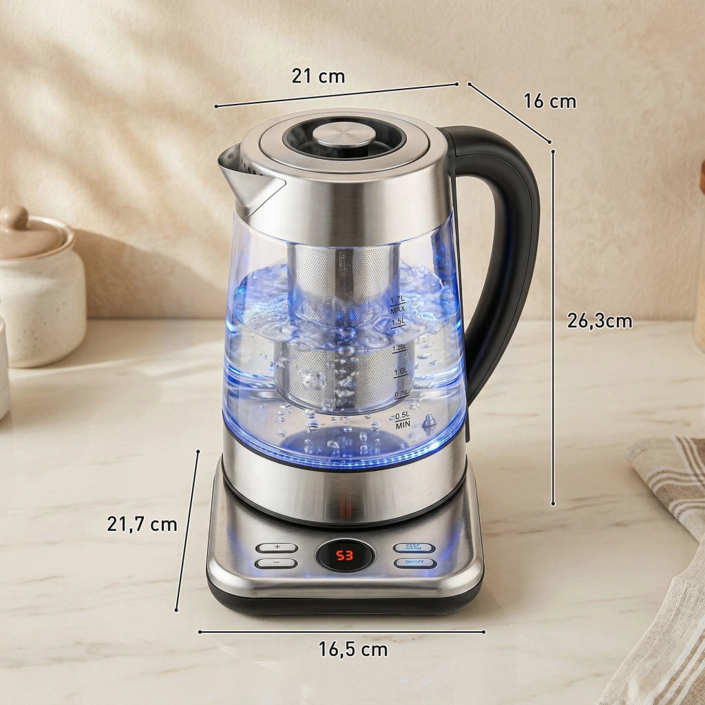 Bollitore Elettrico ¨C Minimal ¨C 1.7L 2200W con Infusore e Termostato