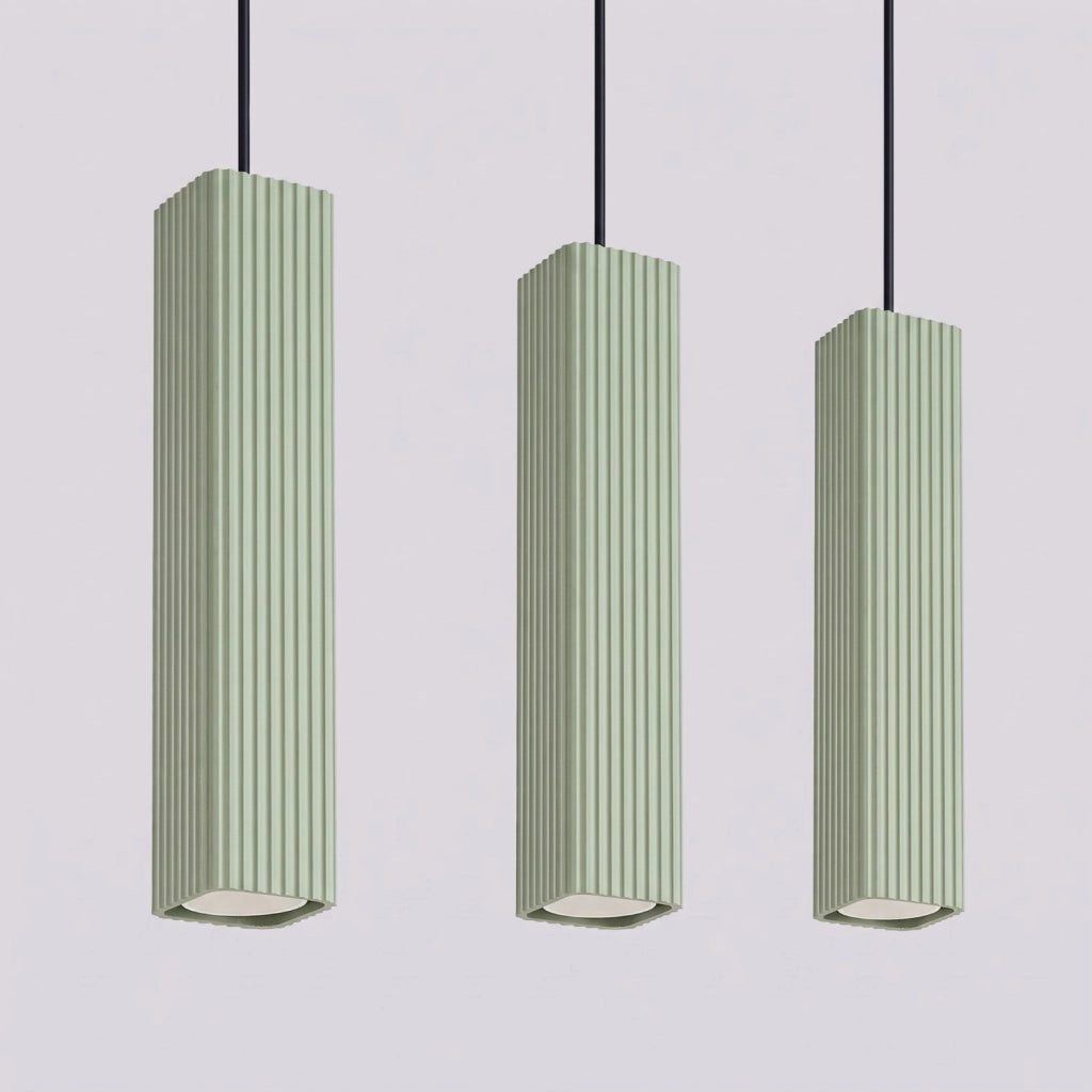 Lampada a sospensione RAYO 3L verde salvia