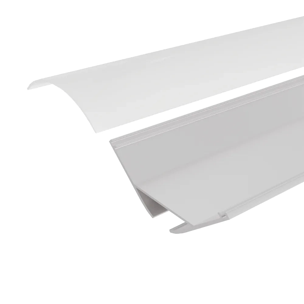 Profilo angolare in alluminio silver 1mt per doppia striscia led
