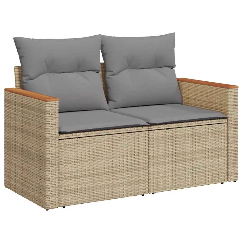 Set Divano da Giardino 8 pz con Cuscini Beige in Polyrattan 3325937