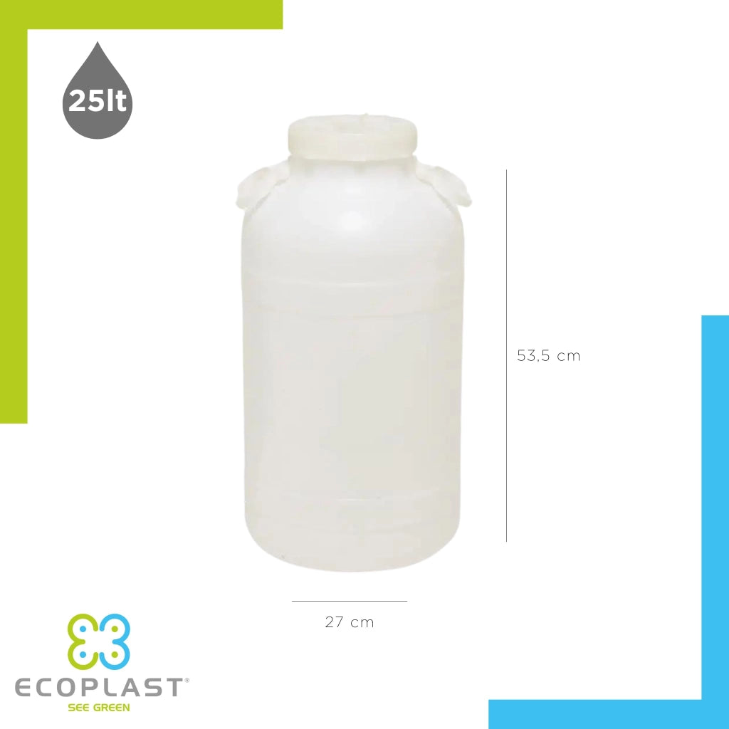 Fusto Bocca Larga Hdpe Lt 25 mm 270 H.mm 535
