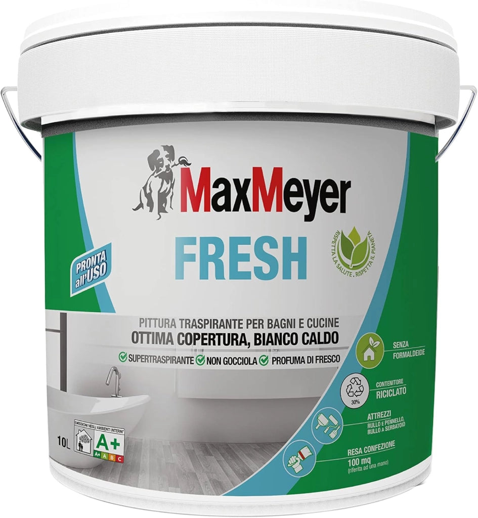 Pittura per Interni BagniCucine FRESH, Bianco Caldo, 10L