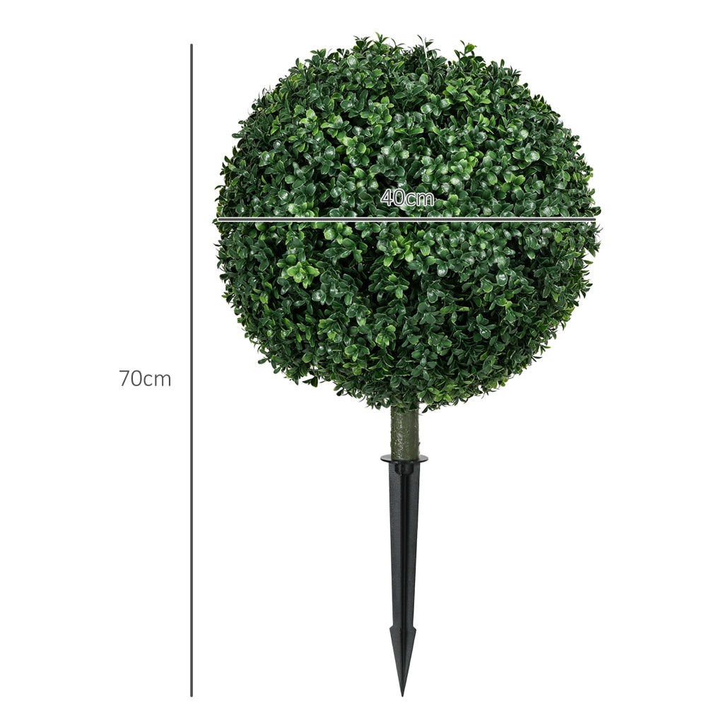 Set 2 alberi artificiali ULEVR di bosso ?40x70 cm con picchetti da terra, plastica verde resistente ai raggi UV