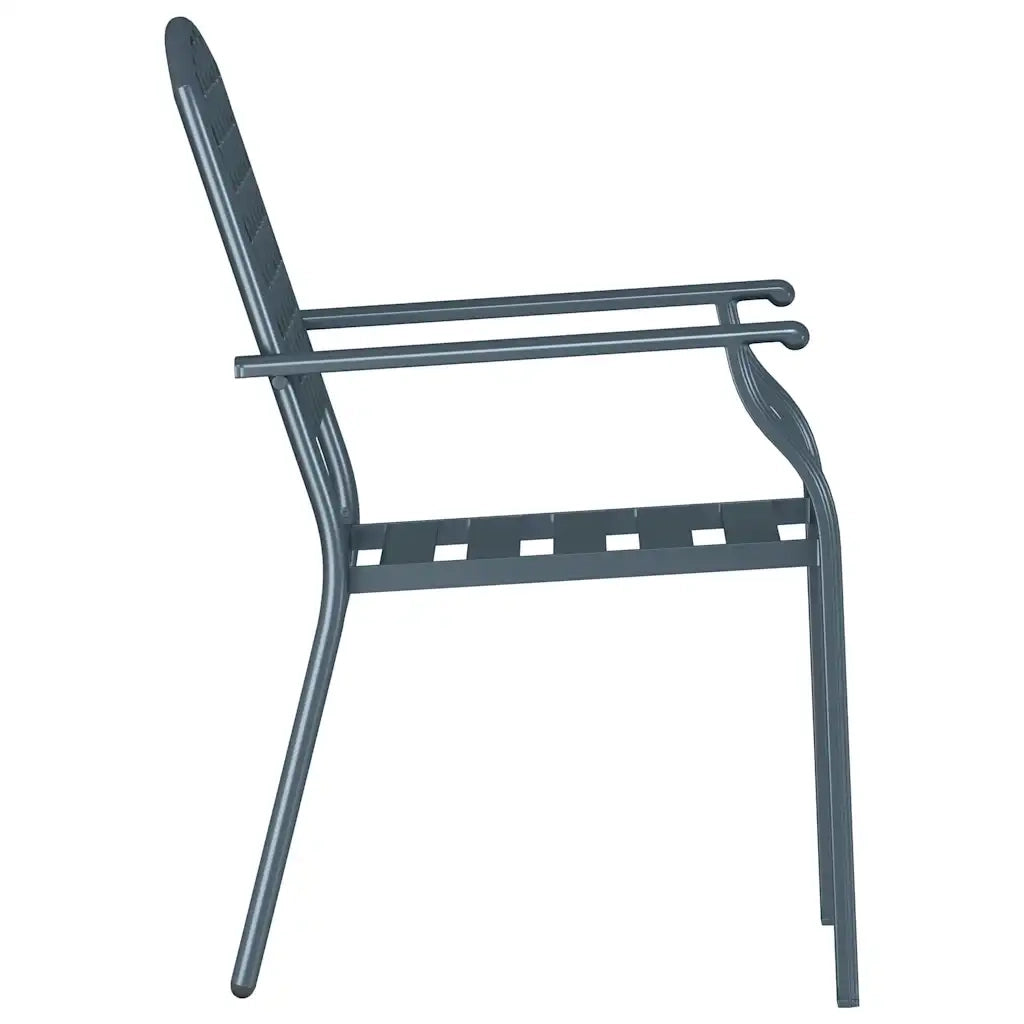 Sedia da Giardino 2 pz Antracite Acciaio 362775