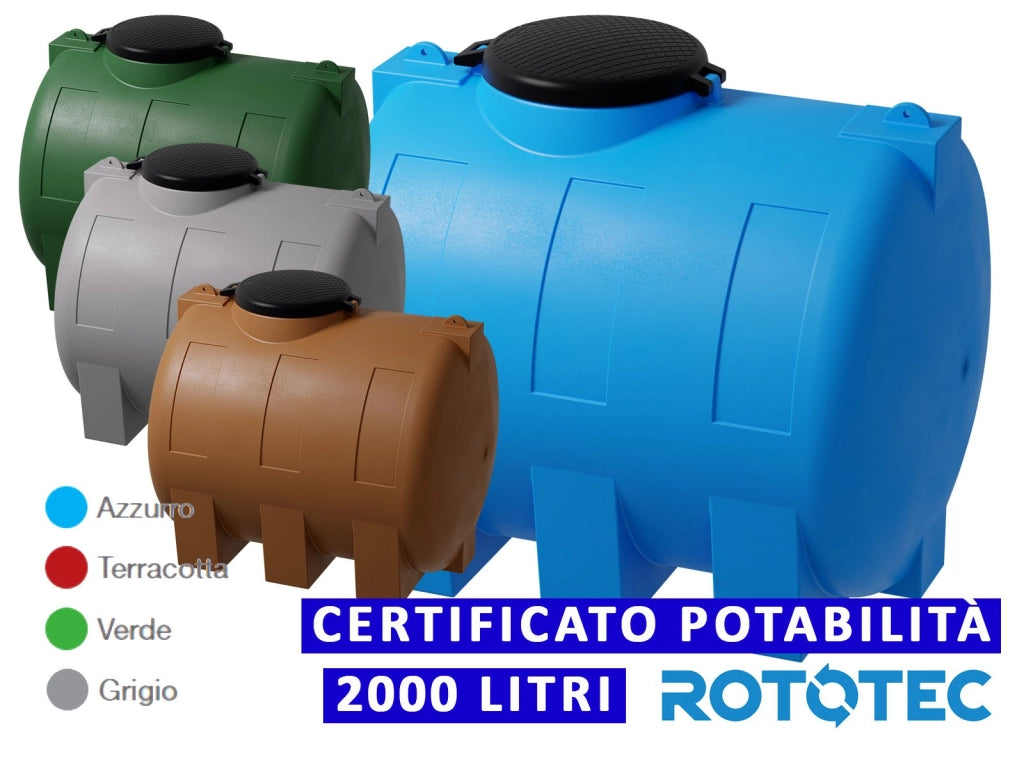 Serbatoio Da Esterno Rototec CISTERNA 2000 LT Polietilene Stoccaggio Acqua