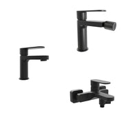 Set miscelatori lavabo 13cm bidet miscelatore esterno vasca nero opaco | Margot
