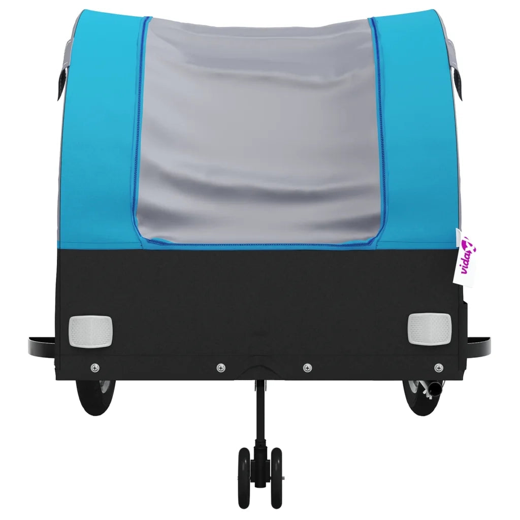 Rimorchio da Bici Nero e Blu 45 kg in Ferro 94156