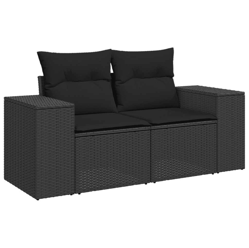 Set Divani da Giardino con Cuscini 8 pz Nero in Polyrattan 3264441
