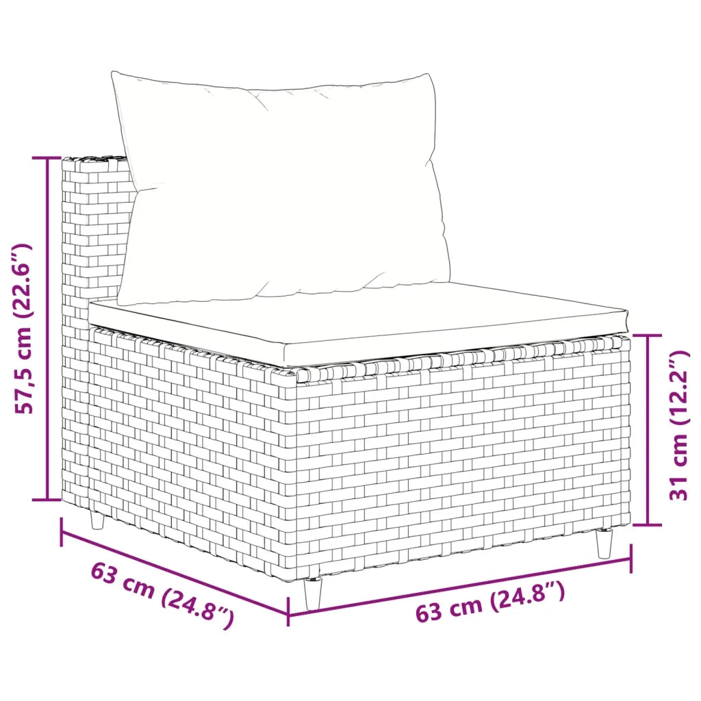 Set Divani da Giardino 10 pz con Cuscini in Polyrattan Marrone 3308286