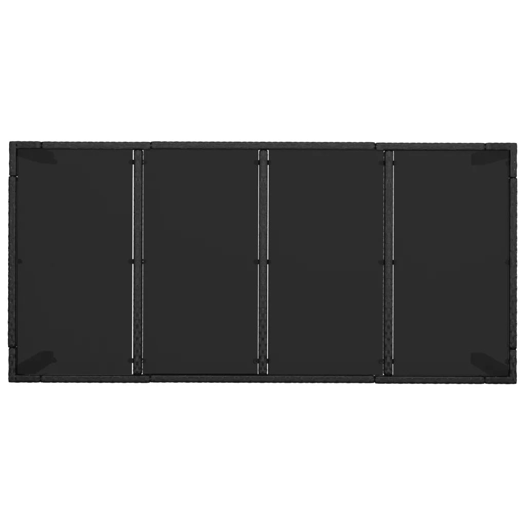 Set da Pranzo da Giardino 7 pz Nero con Cuscini in Polyrattan 3184979