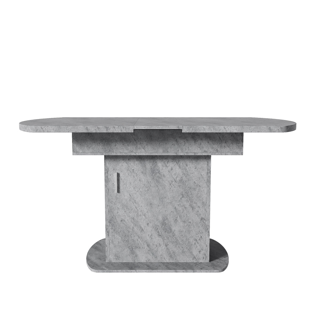 Tavolo da pranzo allungabile con contenitori; grigio