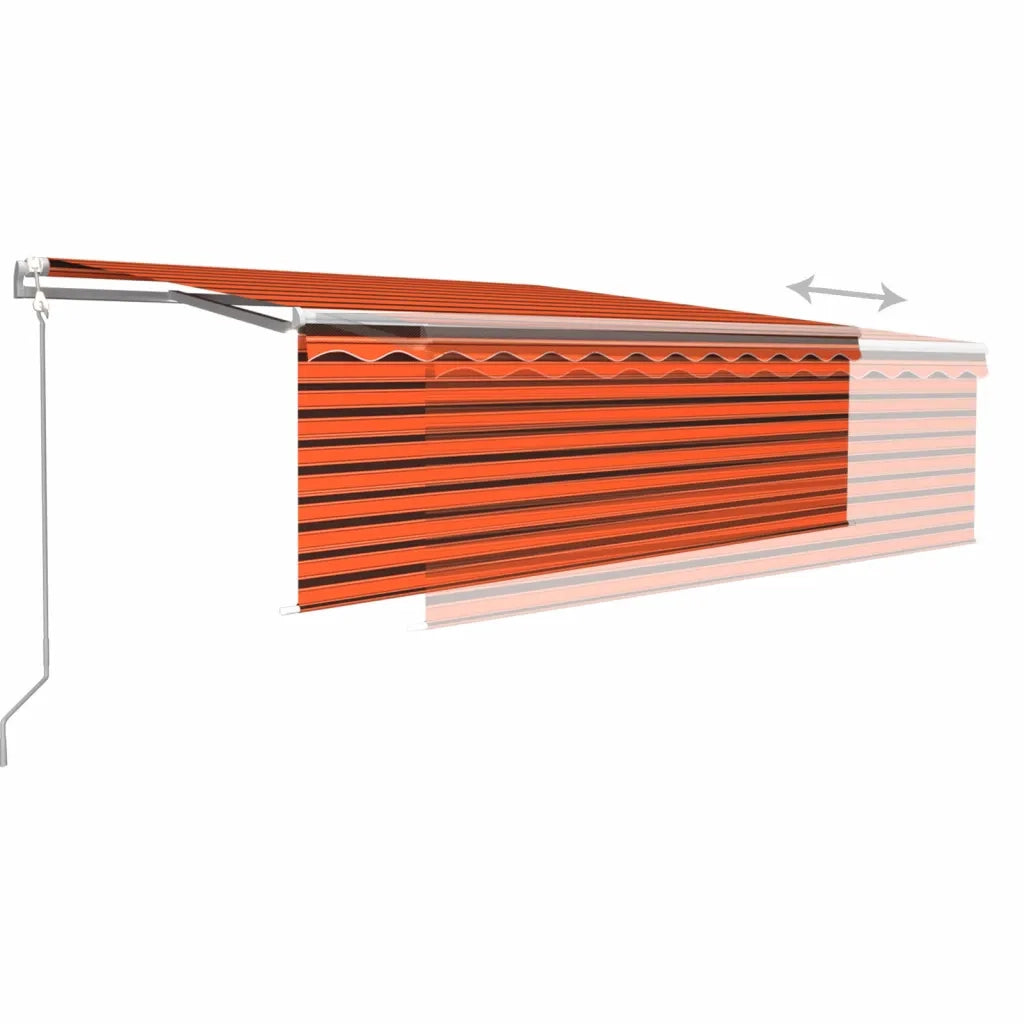 Tenda da Sole Retrattile Automatica 4,5x3m Arancione e Marrone 3069330