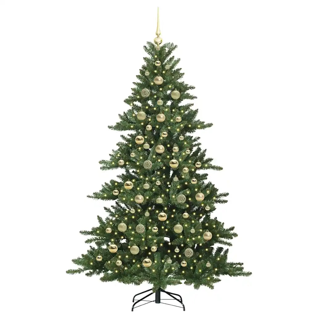 Albero di Natale Artificiale con Rami Pieghevoli Verde 210 cm
