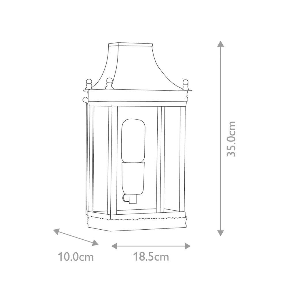 Applique esterna Regents Park E27 ottone grynspan IP44