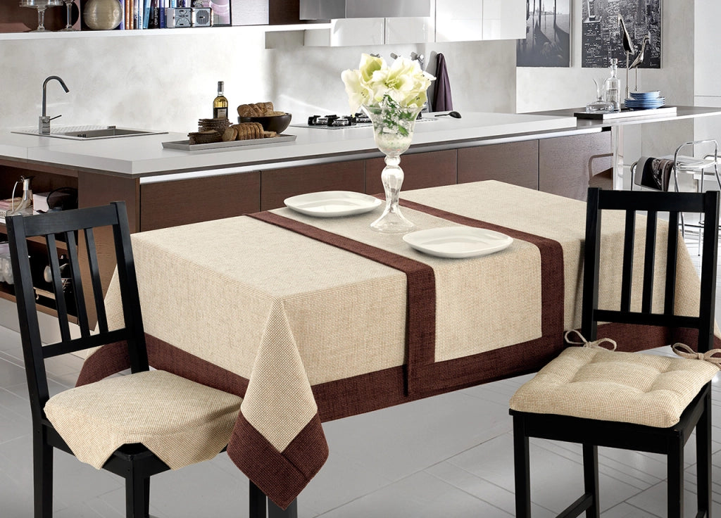 Copritavolo Salotto/Cucina Cinigliato Bordo Applicato Modello Intreccio - Runner 45x130 - Blu