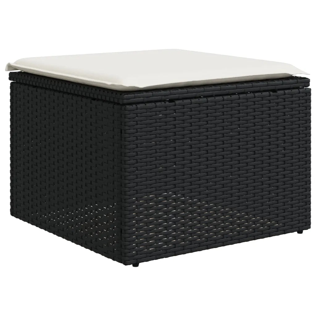 Set Divani da Giardino 11 pz con Cuscini in Polyrattan Nero 3224782