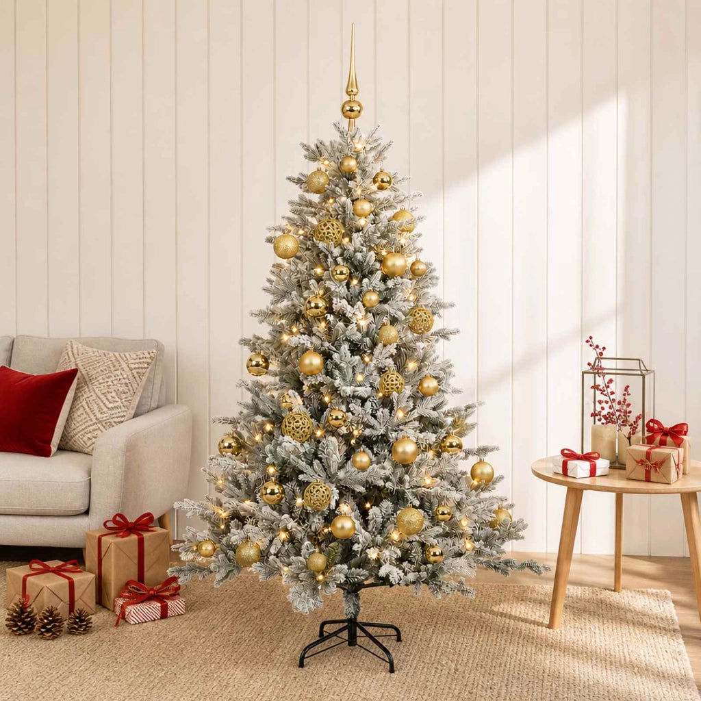 Albero di Natale Artificiale con Palline 150 cm 150 LED 3465654