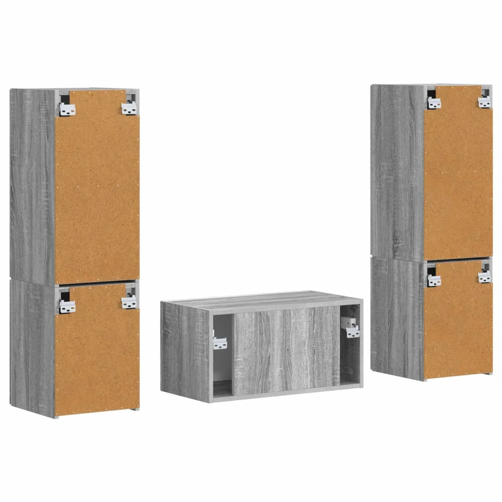 Set mobile TV 5 pcs Grigio Sonoma Legno multistrato 3409102