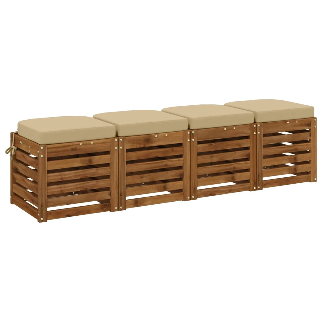 Cuscini per sedile a 4 pezzi SOEST 4 pz 100% Poliestere Beige 945250