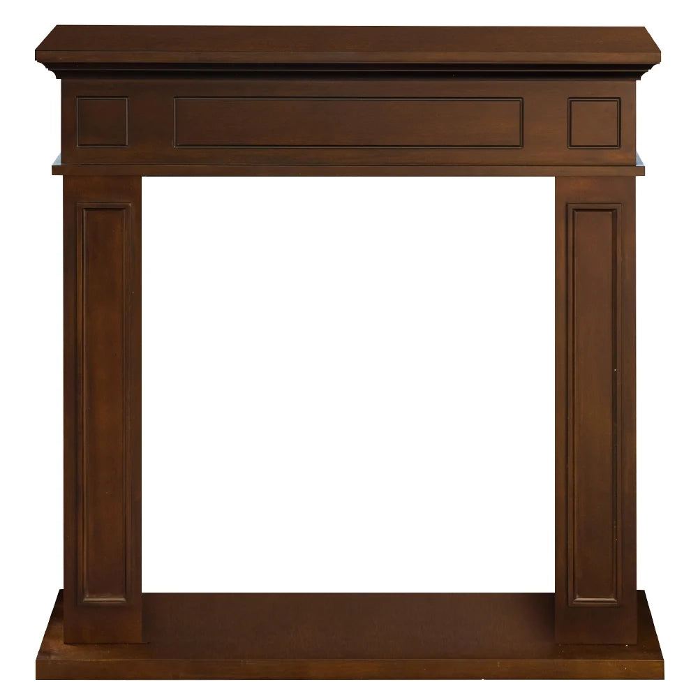 Jefferson - Cornice per Camino 89,5x90,5x28 cm Rivestimento Decorativo in Legno MDF Noce