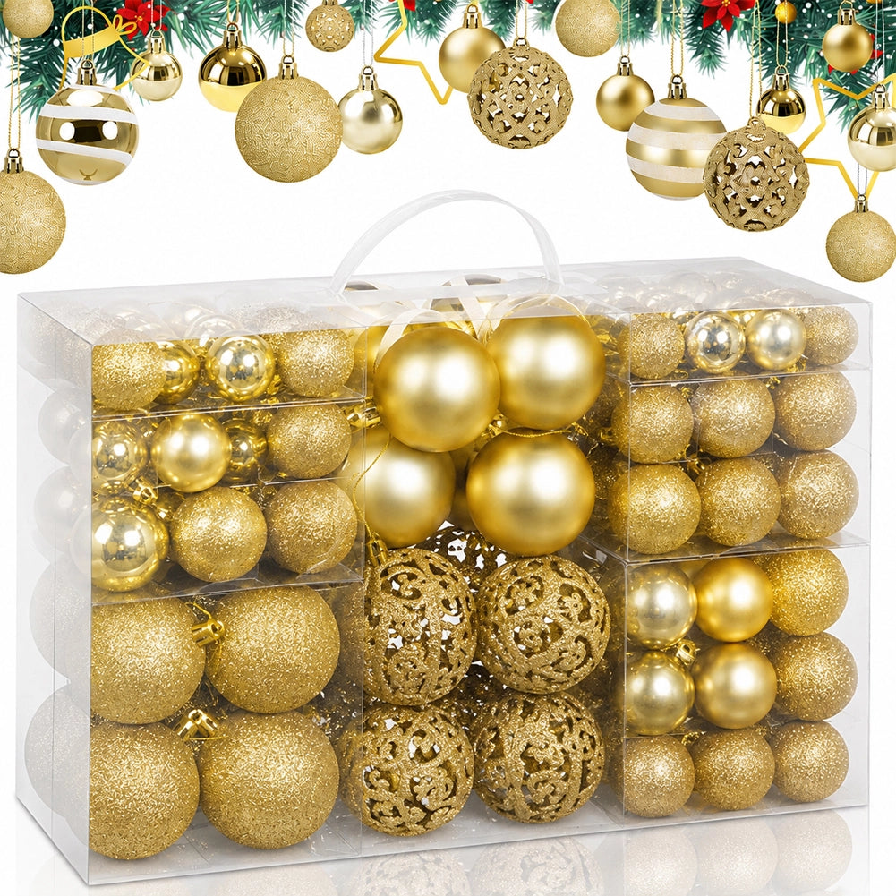 Confezione 100 x Palline Natale Colore ORO Diametro 3/4/6 cm Addobbi Natalizi