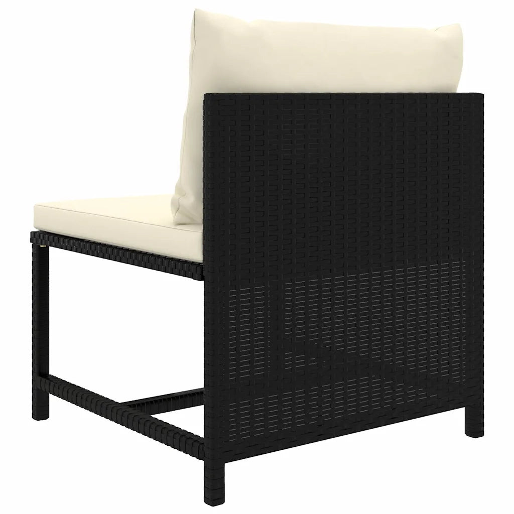 Set Divani da Giardino 8 pz con Cuscini in Polyrattan Nero 3059798