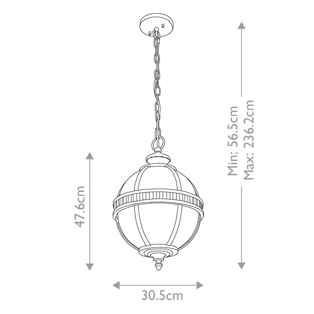 Lampada a sospensione esterna bronzo Halleron Kichler 3xE14