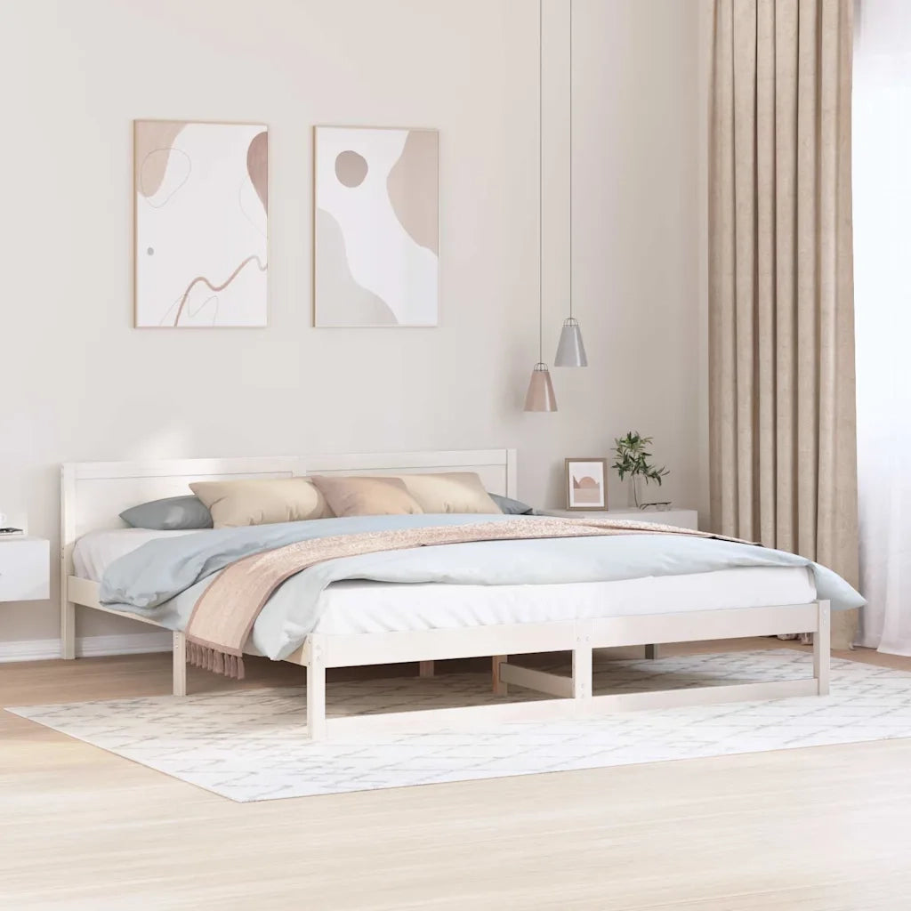 Struttura del letto Bianco 180 x 200 cm Pino massello
